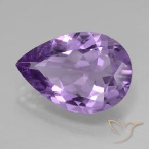 Amatista Violeta medio natural de 3.88 ct, En forma de pera, VVS