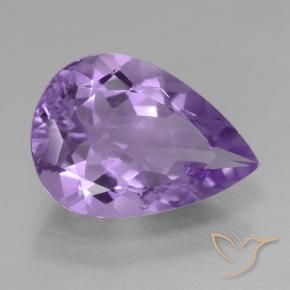 Amatista Violeta oscuro natural de 3.96 ct, En forma de pera, VS