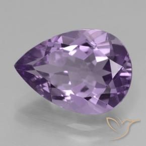 Amatista Violeta medio natural de 4.83 ct, En forma de pera, VVS