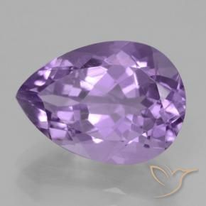 Amatista Violeta oscuro natural de 5.10 ct, En forma de pera, VS