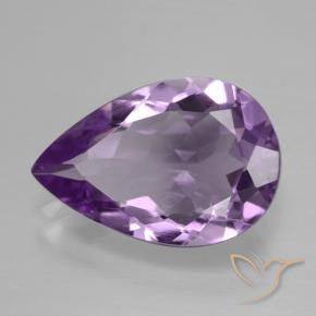 Amatista Violeta medio natural de 4.12 ct, En forma de pera, VVS