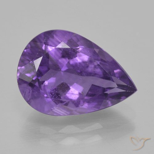 4.54ct Natural Violeta medio Amatista, En forma de pera, VS