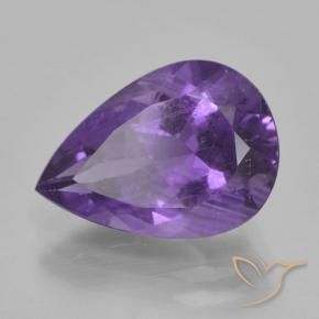 Amatista Violeta medio natural de 4.54 ct, En forma de pera, VS