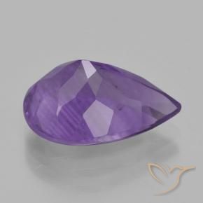 Amatista Violeta medio natural de 4.54 ct, En forma de pera, VS
