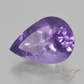 Amatista Violeta medio natural de 4.50 ct, En forma de pera, VVS-VS