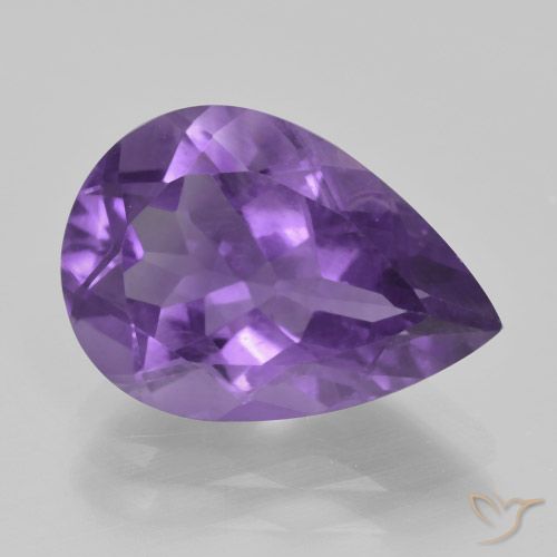 4.38ct Natural Violeta medio Amatista, En forma de pera, VS