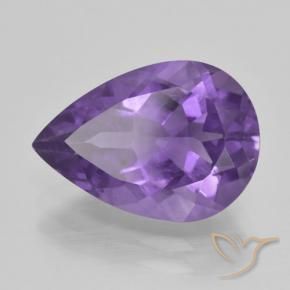 Amatista Violeta medio natural de 4.38 ct, En forma de pera, VS