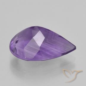 Amatista Violeta medio natural de 4.38 ct, En forma de pera, VS