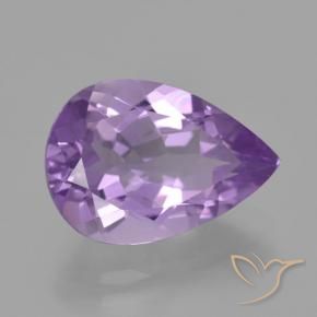 Amatista Violeta medio natural de 4.48 ct, En forma de pera, VVS-VS