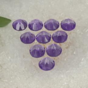 Gemas de Amatista Violeta natural de 1.67 ct, Corte Redondo, VS