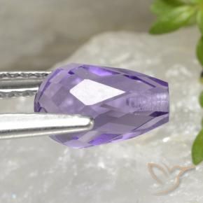 Amatista Violeta claro natural de 1.42 ct, Corte Briolette, VVS-VS
