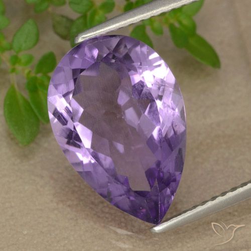 5.04ct Natural Violeta púrpura claro medio Amatista, En forma de pera, VS