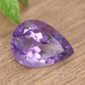Amatista Violeta púrpura intenso natural de 7.19 ct, En forma de pera, VS