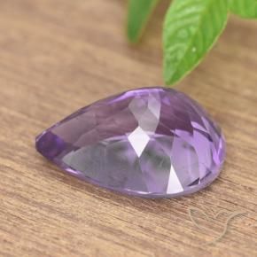 Amatista Violeta púrpura intenso natural de 7.19 ct, En forma de pera, VS