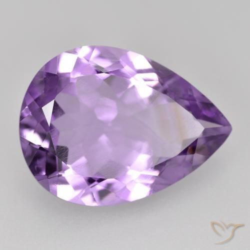 Amatista Violeta rosado natural de 6.47 ct, En forma de pera, VS