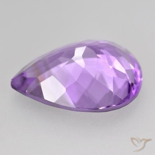 Amatista Violeta rosado natural de 6.47 ct, En forma de pera, VS