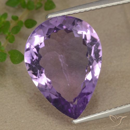 5.84ct Natural Violeta púrpura claro medio Amatista, En forma de pera, VS