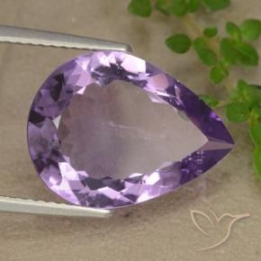 Amatista Violeta púrpura claro medio natural de 5.84 ct, En forma de pera, VS