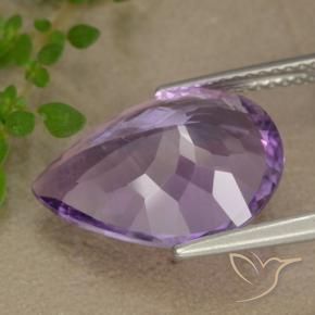 Amatista Violeta púrpura claro medio natural de 5.84 ct, En forma de pera, VS