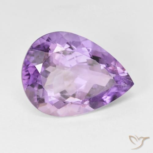 Amatista Violeta iris intenso natural de 7.66 ct, En forma de pera, VS