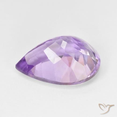 Amatista Violeta iris intenso natural de 7.66 ct, En forma de pera, VS