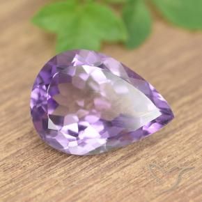 Amatista Violeta medio natural de 7.16 ct, En forma de pera, VS