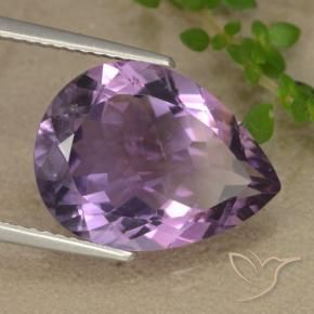 Amatista Violeta púrpura oscuro medio natural de 6.78 ct, En forma de pera, VS