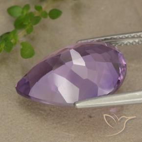Amatista Violeta púrpura oscuro medio natural de 6.78 ct, En forma de pera, VS