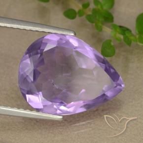 Amatista Violeta iris rosáceo natural de 4.72 ct, En forma de pera, VS