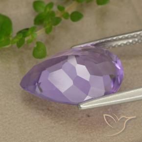 Amatista Violeta iris rosáceo natural de 4.72 ct, En forma de pera, VS
