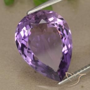 Amatista Violeta púrpura medio natural de 7.62 ct, En forma de pera, VS