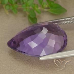Amatista Violeta púrpura medio natural de 7.62 ct, En forma de pera, VS