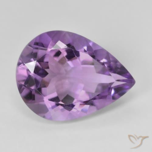 Amatista Medium Light Purplish-Violet natural de 6.68 ct, En forma de pera, VVS-VS