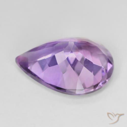 Amatista Medium Light Purplish-Violet natural de 6.68 ct, En forma de pera, VVS-VS