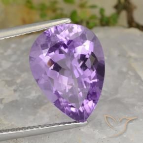 Amatista Violeta medio natural de 7.21 ct, En forma de pera, VS