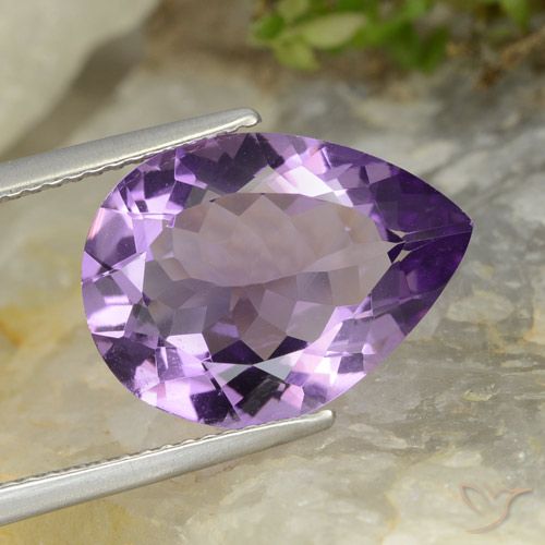 5.78ct Natural Violeta berenjena Amatista, En forma de pera, VVS-VS