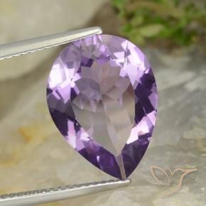 Amatista Violeta berenjena natural de 5.78 ct, En forma de pera, VVS-VS
