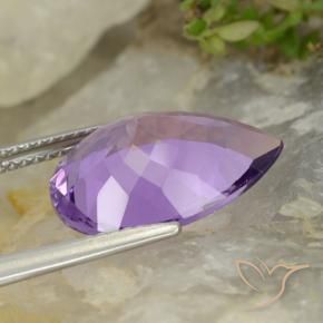 Amatista Violeta berenjena natural de 5.78 ct, En forma de pera, VVS-VS