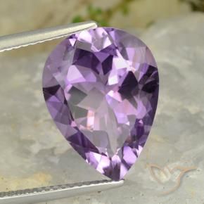 Amatista Violeta medio natural de 7.03 ct, En forma de pera, VVS-VS