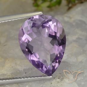 Amatista Violeta medio natural de 6.79 ct, En forma de pera, VVS-VS