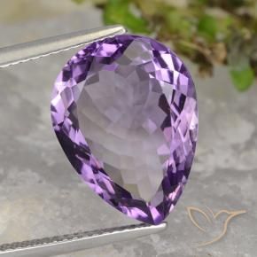 Amatista Violeta púrpura claro medio natural de 7.48 ct, En forma de pera, VVS-VS