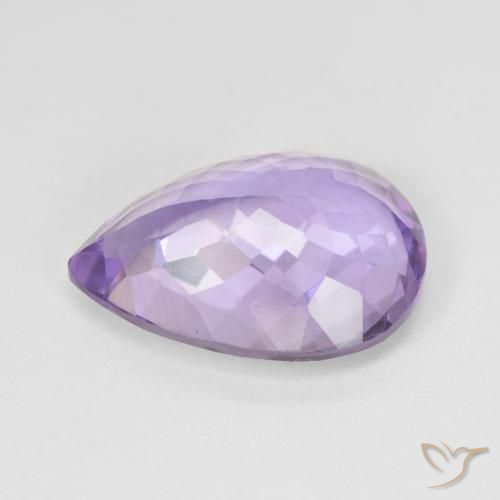 Amatista Violeta medio natural de 6.93 ct, En forma de pera, VVS-VS