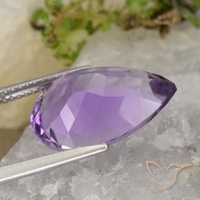 Amatista Violeta púrpura claro medio natural de 6.94 ct, En forma de pera, VVS-VS
