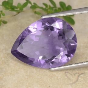 Amatista Violeta oscuro natural de 6.32 ct, En forma de pera, VS