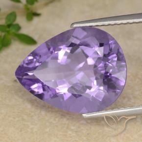 Amatista Violeta medio natural de 7.18 ct, En forma de pera, VS