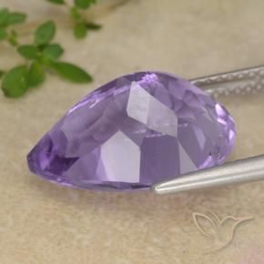Amatista Violeta medio natural de 7.18 ct, En forma de pera, VS