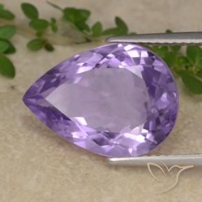 Amatista Violeta medio natural de 6.59 ct, En forma de pera, VS