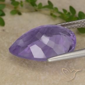 Amatista Violeta medio natural de 6.59 ct, En forma de pera, VS