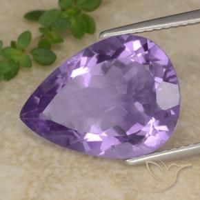 Amatista Violeta berenjena natural de 6.51 ct, En forma de pera, VS
