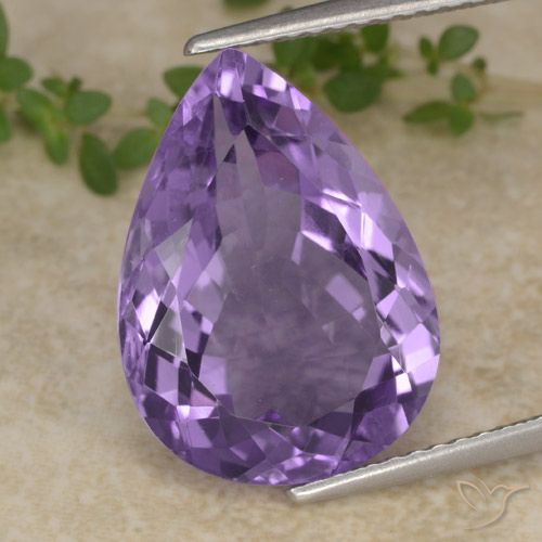 7.00ct Natural Violeta medio Amatista, En forma de pera, VVS-VS